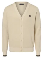 Swetry męskie - Fred Perry - Kardigan męski, beżowy - miniaturka - grafika 1