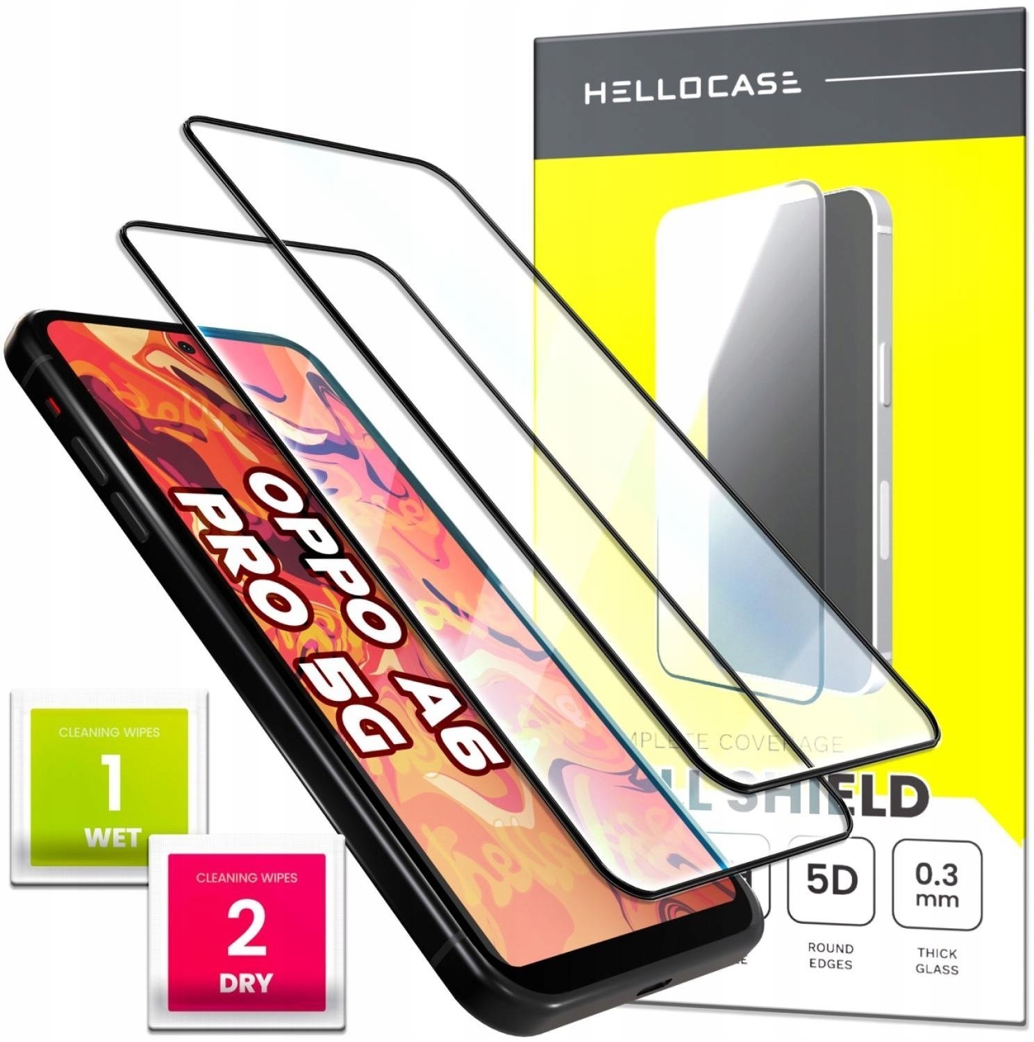 2-PAK Szkło Hartowane Do Oppo A6 Pro 5G CPH2781 Pełne, 5D, Szybka, 9H