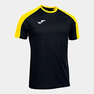 Koszulki męskie - Joma Męski T-shirt z krótkim rękawem, Eco Championship T-Shirt, czarny/żółty, XXL - grafika 1