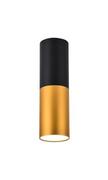 Lampy sufitowe - Candellux Lighting czarno-złota tubka sufitowa LED 2281728 TUBA oprawa natynkowa czarny walec GU10 do kuchni 2281728 - miniaturka - grafika 1