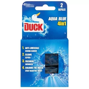 Duck AQUA BLUE - PODWÓJNY Zapas DO ZAWIESZKI 2X40g (634929) - Środki do WC - miniaturka - grafika 1