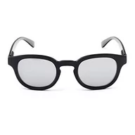 Okulary przeciwsłoneczne - Contacta Hipsun czarne błyszczące szare soczewki – okulary przeciwsłoneczne z polaryzacyjnymi soczewkami, miękka w dotyku oprawka – różowe niebieskie szare soczewki Flash – dla mężczyzn i kobiet – - miniaturka - grafika 1