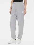 Spodnie sportowe damskie - Calvin Klein Jeans Spodnie dresowe Monologo LV047B235G Szary Regular Fit - miniaturka - grafika 1