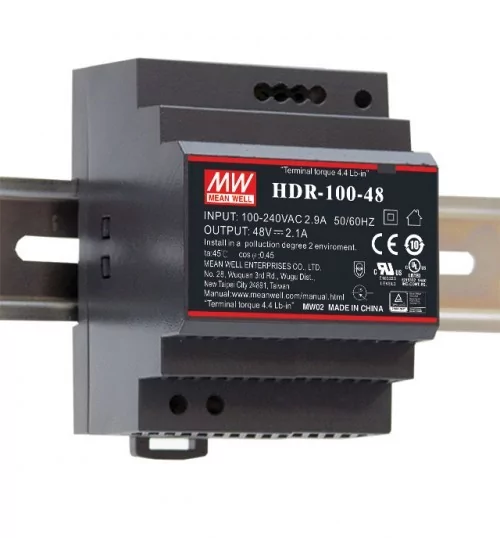 HDR-100-15 Zasilacz na szynę DIN 100W 15V 6.13A