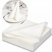 Naczynia i sztućce jednorazowe - Serwetki flizelinowe Premium białe 40 x 40cm 50sztuk - miniaturka - grafika 1