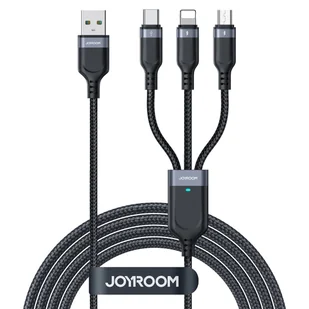 3w1 Kabel przewód USB-A - iPhone Lightning USB-C microUSB Multi-Use 1.2m czarny JOYROOM - Kable USB - miniaturka - grafika 1