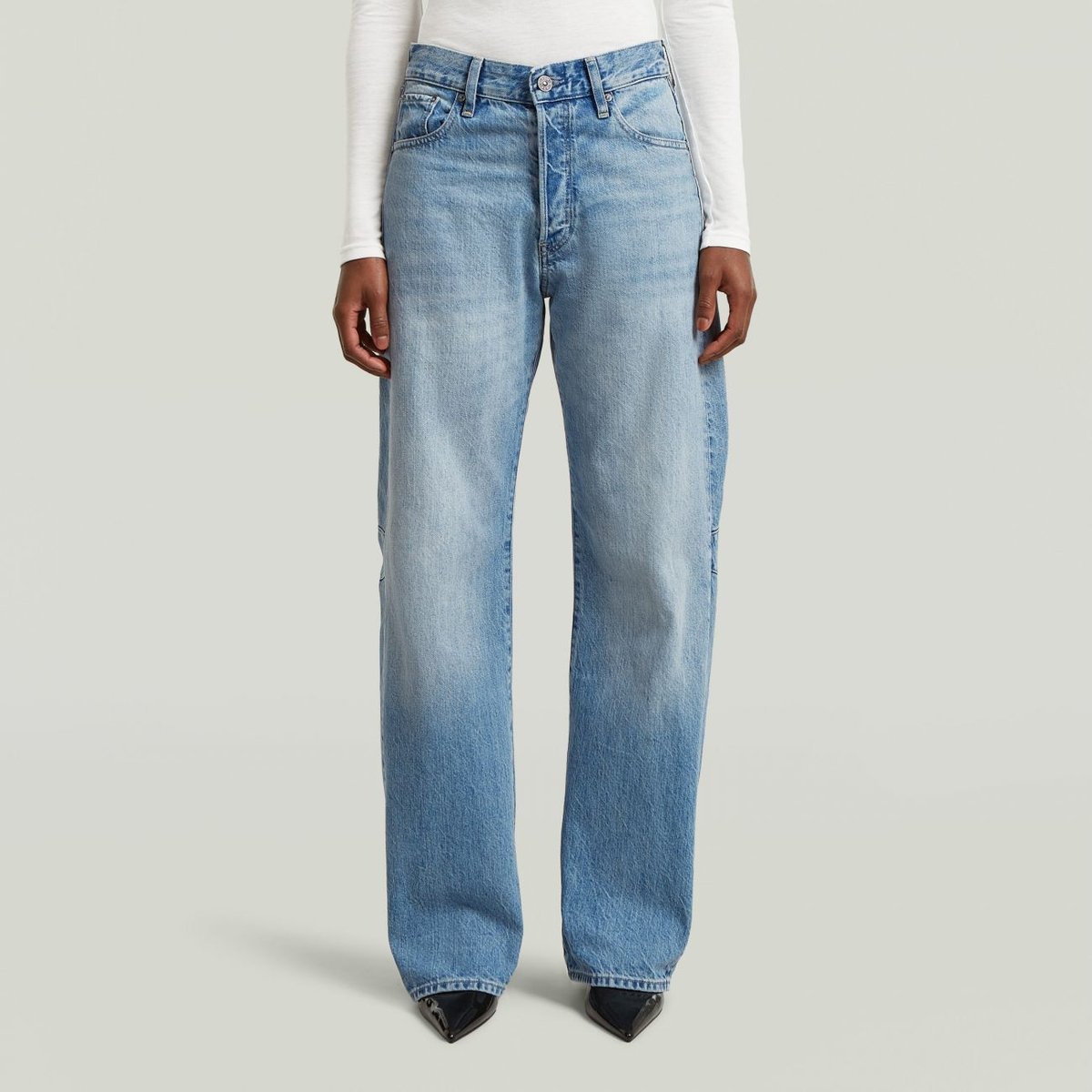 jeansy damskie g-star d25372-e266 bowey 3d boyfriend wmn h545 faded rhine niebieski
