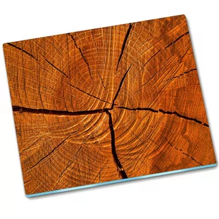 Deska do krojenia szkło Drewno Deska Brąz - 60x52 cm - Deski do krojenia - miniaturka - grafika 1
