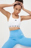 Bielizna sportowa damska - adidas Performance biustonosz sportowy Powerreact kolor biały - miniaturka - grafika 1