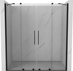 Mexen Velar Duo drzwi prysznicowe rozsuwane 180 cm, transparent, czarne - 871-180-000-02-70 - Ścianki i drzwi prysznicowe - miniaturka - grafika 1