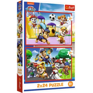 puzzle, Trefl, Psi dzień zabaw, 2x24 el. - Puzzle - miniaturka - grafika 1