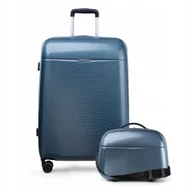 Walizki - PUCCINI Zestaw WALIZEK Podróżnych Średnia + Kuferek PC Poliwęglan 2w1 - miniaturka - grafika 1