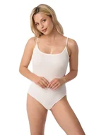 Komplety bielizny - Body damskie z prążkowanej bawełny na ramięczkach TIA ecru  M - miniaturka - grafika 1
