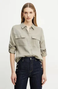 Guess koszula ENORA damska kolor beżowy regular z kołnierzykiem klasycznym W5GH83 WH5N2 - Koszule damskie - miniaturka - grafika 1