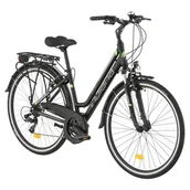 Rowery - Indiana X-Road 1.0 28 cali Damski Czarno-zielony 2023 - miniaturka - grafika 1