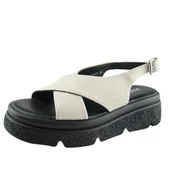 Sandały damskie - Sandały damskie JEZZI 5473 ecru platforma - miniaturka - grafika 1