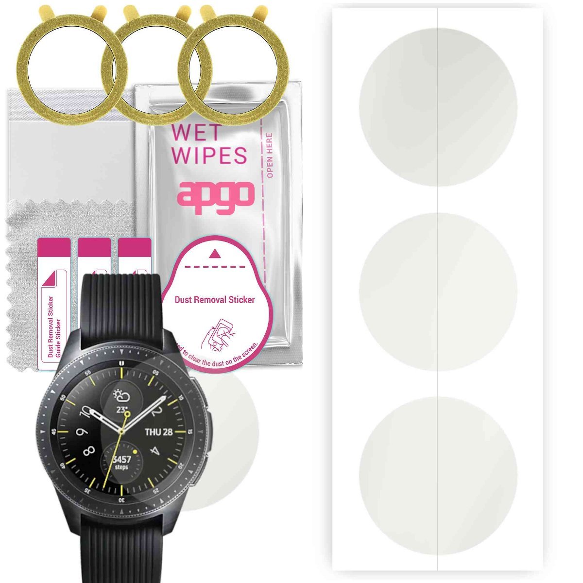 3x Folia hydrożelowa MATOWA do Samsung Galaxy Watch 42MM - apgo Smartwatch Hydrogel MATTE Protection Ochrona na ekran smartwatcha