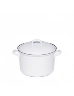 RIESS - Garnek wysoki z pokrywą 1l 14cm Classic WEISS - Garnki - miniaturka - grafika 1