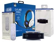 Akcesoria do Playstation - Zestaw PS5 Słuchawki LVL40 + Kamera HD + Pilot Media Remote - miniaturka - grafika 1