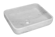 Umywalki - ALANAD AD GALERAS 51x39,5 biała Kamienna umywalka nablatowa 51x39,5 biała - miniaturka - grafika 1