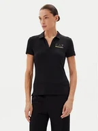Koszulki sportowe damskie - EA7 Emporio Armani Polo 7W000266 AF12500 UC001 Czarny Regular Fit - miniaturka - grafika 1