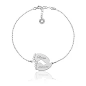 Bransoletki - Srebrna bransoletka Elsie - Stópki dla Mamy grawer - miniaturka - grafika 1