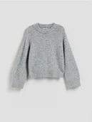 Swetry damskie - Reserved - Sweter z domieszką wełny - szary - miniaturka - grafika 1
