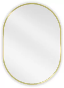Mexen Loft lustro łazienkowe owalne 70 x 50 cm, rama złota - 9851-070-050-000-50 - Lustra - miniaturka - grafika 1