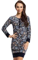 Piżamy damskie - Luna bawełniana koszula damska granatowa w roślinny wzór 117, Kolor granatowy-wzór, Rozmiar 3XL, Luna - Primodo.com - miniaturka - grafika 1