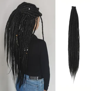 TEMU 24-calowe Dreadlocki, 10 sztuk, Szerokość 0,6 cm, Syntetyczne Przedłużenia Włosów z Sznurkiem, Ręcznie Robione Długie Dreadlocks dla Kobiet - Pozostałe akcesoria fryzjerskie - miniaturka - grafika 1