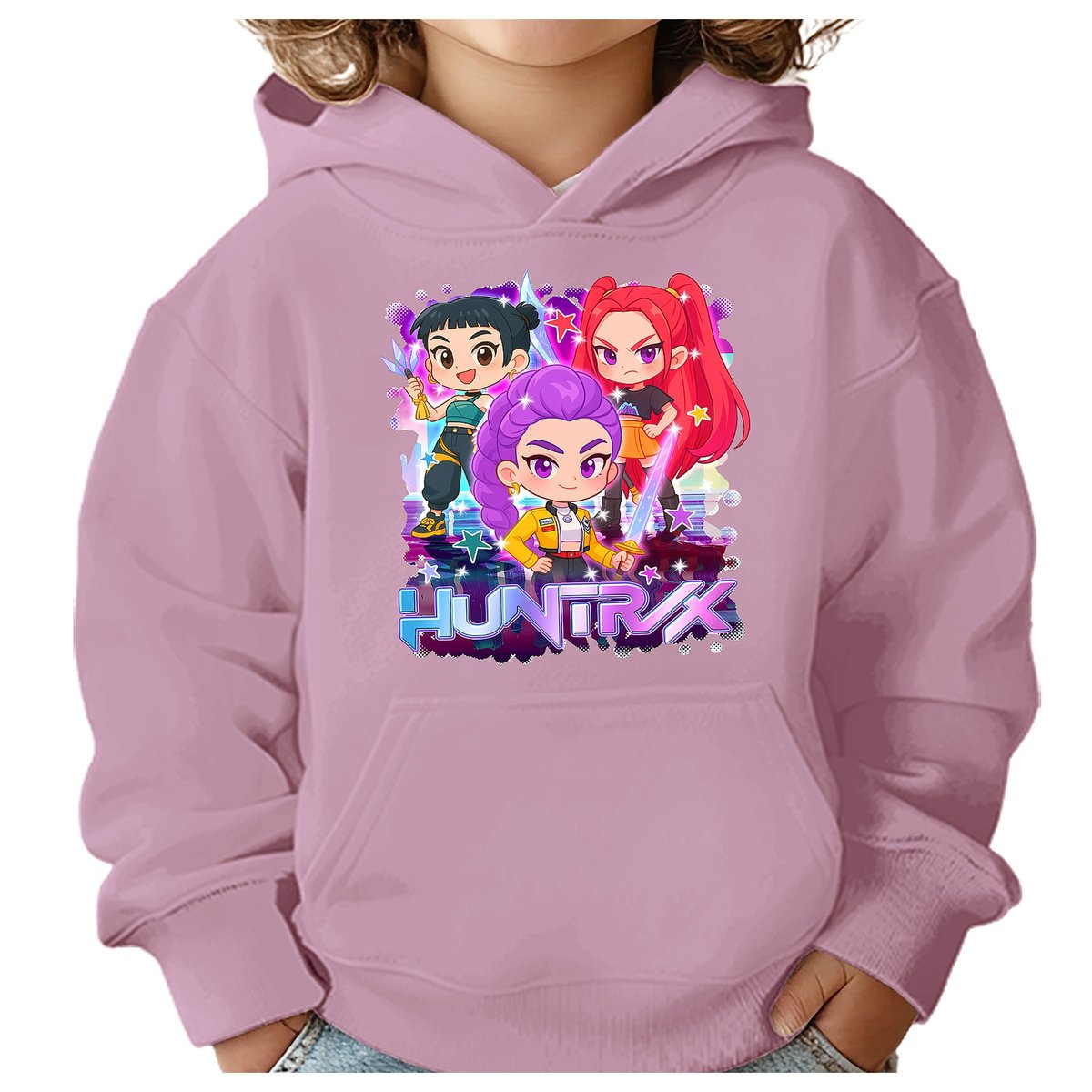 BLUZA DZIECIĘCA KPOP DEMON HUNTERS HUNTRIX 146-152 Z KAPTUREM BAWEŁNIANA