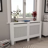 Akcesoria grzewcze - vidaXL Osłona na kaloryfer, biała, 152 x 19 x 81,5 cm, MDF - miniaturka - grafika 1