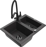 Zlewozmywaki z baterią - Mexen Carlos zlewozmywak granitowy 1,5-komorowy z baterią kuchenną Duo, czarny nakrapiany - 6518-76-671701-70-B - miniaturka - grafika 1