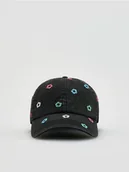 Czapki damskie - Reserved - Czapka z daszkiem w kwiaty - czarny - miniaturka - grafika 1