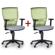 Fotele i krzesła biurowe - B2B Partner Krzesło biurowe Venlo 1+1 gratis, zielono/ szare 415042 - miniaturka - grafika 1