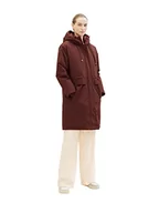 Kurtki damskie - TOM TAILOR Damski płaszcz przeciwdeszczowy z pikowaniem i kapturem, 30337-Raisin, XS - miniaturka - grafika 1
