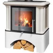 Piece wolnostojące - ABX Piecyk kaflowy Ikaria Exclusive biały cokół - Perłowy - miniaturka - grafika 1