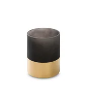 Świeczniki - Świecznik Dekoracyjny Szklany Peonia 12X15 Czarny + Złoty - miniaturka - grafika 1