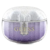 Słuchawki - Guess słuchawki Bluetooth GUTWSHDGKEEU TWS + stacja dokująca fioletowy/purple Glitter Gradient - miniaturka - grafika 1