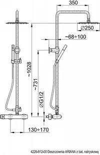 KFA KFA ARIANA Deszczownia z baterią chrom 4226-912-00 4226-912-00 - Zestawy prysznicowe - miniaturka - grafika 3