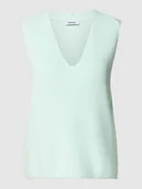 Koszulki i topy damskie - Top z dzianiny z dekoltem w serek - miniaturka - grafika 1