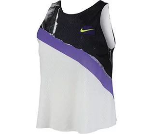 Koszulki i topy damskie - Nike W Nkct 2 w 1 Tank Ny Nt koszulka damska bez rękawów, biała/psychic purple/Black/Volt, M AT5408 - grafika 1