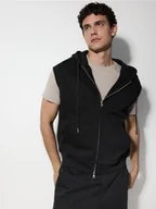 Kamizelki męskie - Reserved - Kamizelka z kapturem - czarny - miniaturka - grafika 1