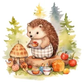 Pasmanteria - Naprasowanka Jeż śmieszny zabawny art 14 - miniaturka - grafika 1