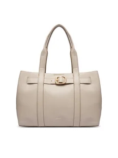 Calvin Klein Torebka Buckle Medium Tote LV04F3294G Écru - Torebki damskie - miniaturka - grafika 1