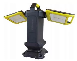 Naświetlacz LED przenośny z rączką 50W (2x25W) b.zimna 6500K 4000lm HERKULES obudowa czarna/żółty, obrotowe główki, stopniowe włączanie IP54 GERMINA - Lampy pozostałe - miniaturka - grafika 3