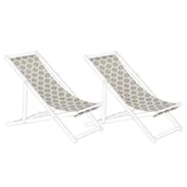 Leżaki ogrodowe - Zestaw 2 Tkanin Leżakowych Beżowy Anzio / Avellino - miniaturka - grafika 1