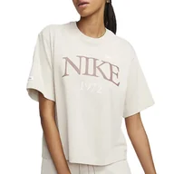 Koszulki sportowe damskie - Koszulka Nike Sportswear Classic Boxy FQ6600-104 - beżowa - miniaturka - grafika 1