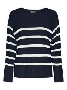 Pieces Sweter "Sia" w kolorze granatowo-białym - Swetry damskie - miniaturka - grafika 1