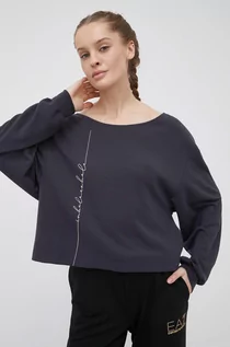 Bluzy damskie - Emporio Armani EA7 EA7 bluza damska kolor szary z aplikacją - grafika 1